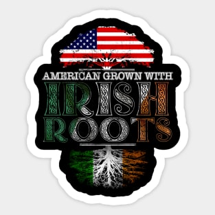 Vintage Proud American Grown With Irish Roots - Gift for St Patricks Day From Irish Sticker